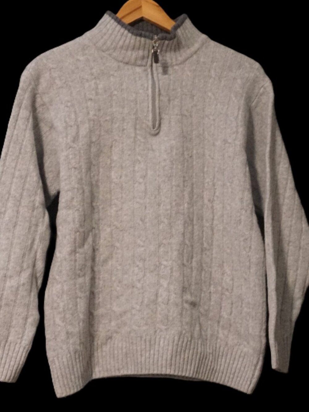 Iceland Gray Sweater Wool Blend ¼ Zip Pullover Men’s Medium Made in Italy